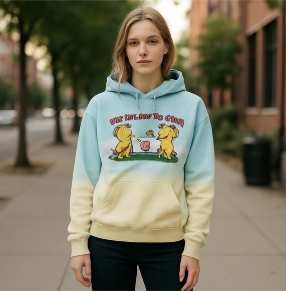 Cody KO Gradient Hoodie We Prefer To Chill Teddy Bear Graphic Whimsical Sz L - Picture 10 of 10